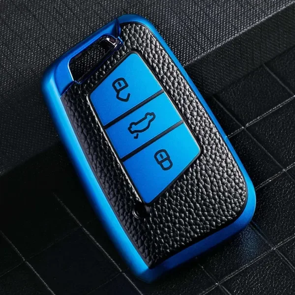 New Leather Car Key Case Full Cover for Skoda Kodiaq Superb A7 For VW Passat B8 Magotan Protect Shell Keychain