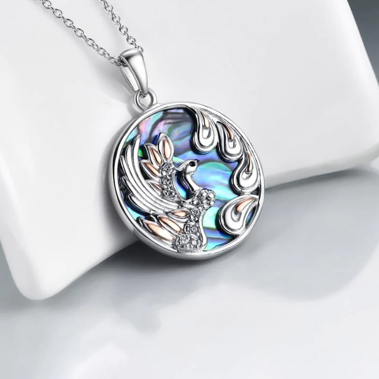 For Self - S925 I Survived Because The Fire Inside Me Burns Brighter Than The Fire Around Me Phoenix Opal Necklace