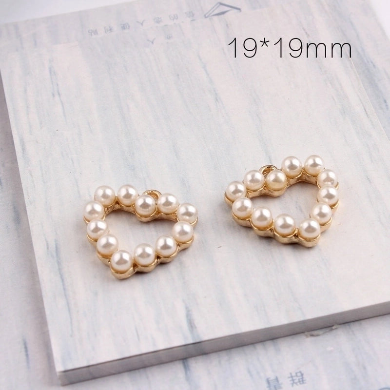 10 PCS/Package Alloy Pearl Geometric Pendant Minimalist