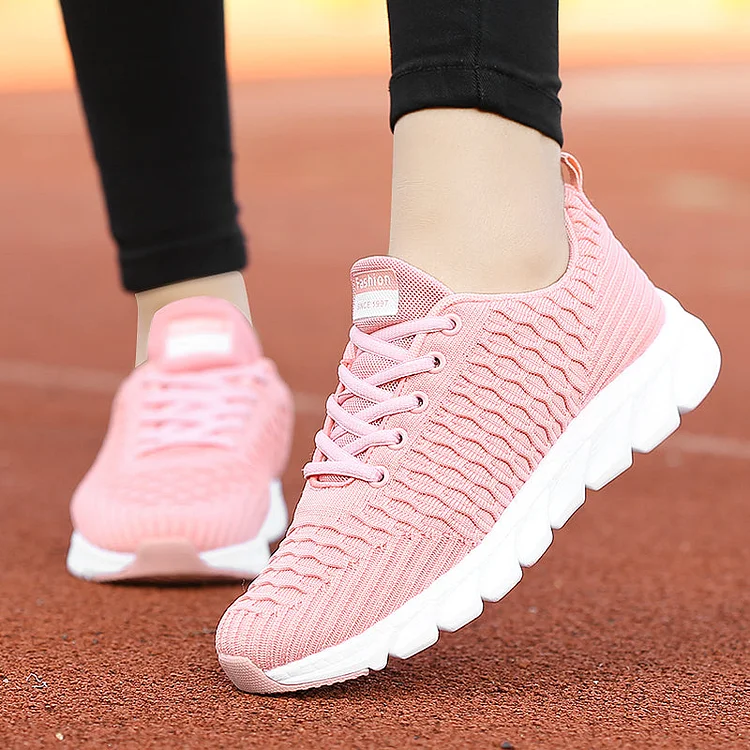 Mesh Women Sneakers Breathable Women Flat Shoes Lightweight Casual Shoes Ladies Lace-up Deportivas QueenFunky