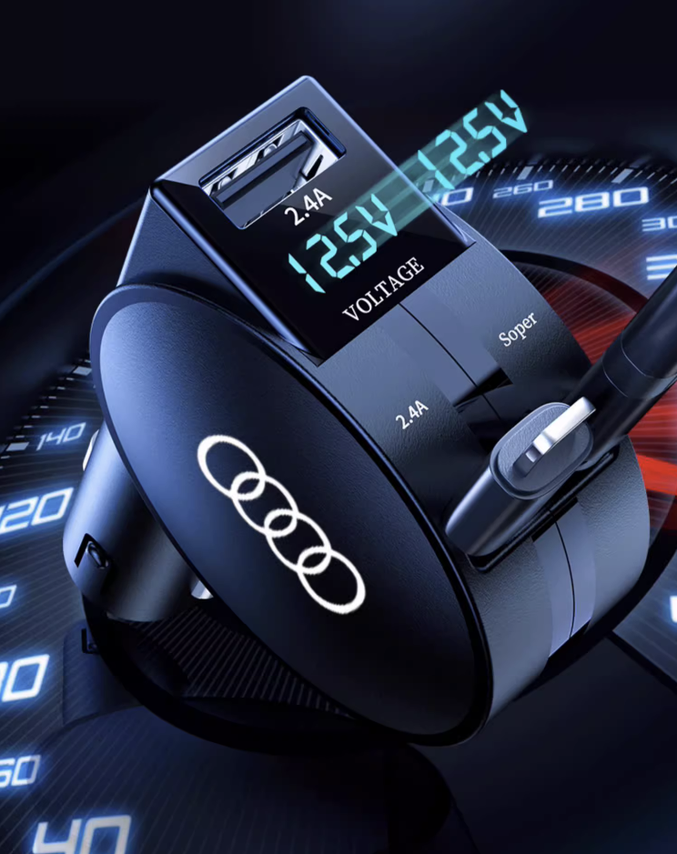 Multifunctional retractable car charger