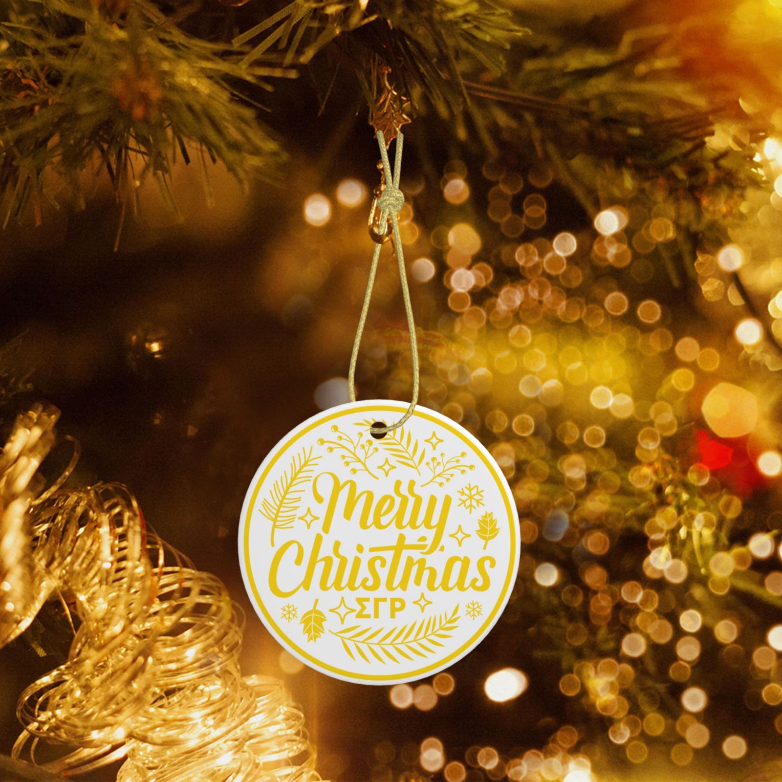 Christmas Circle Ceramic hanging