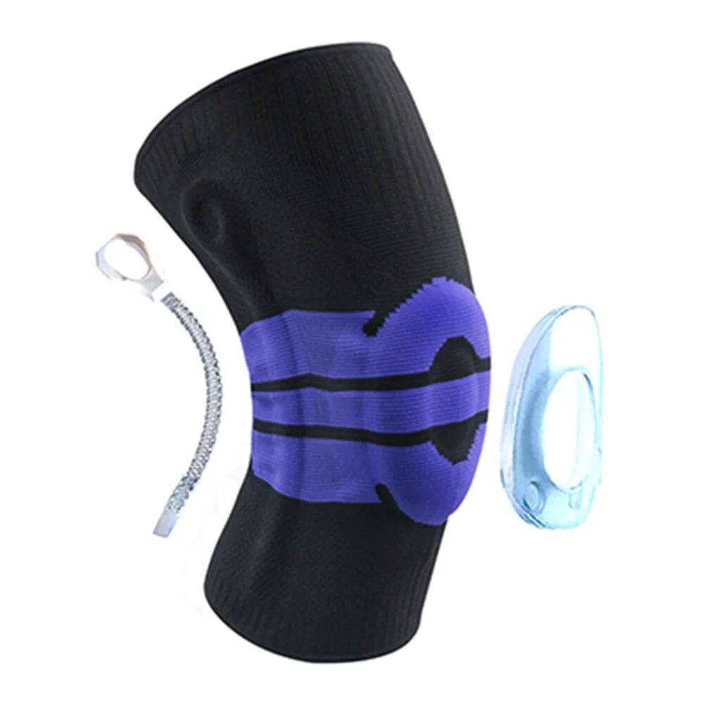 Uveng Knee Brace Silicone Spring Full Strap Patella Medial Support Strong Meniscus Compression Protection Sport Pads Running Basket