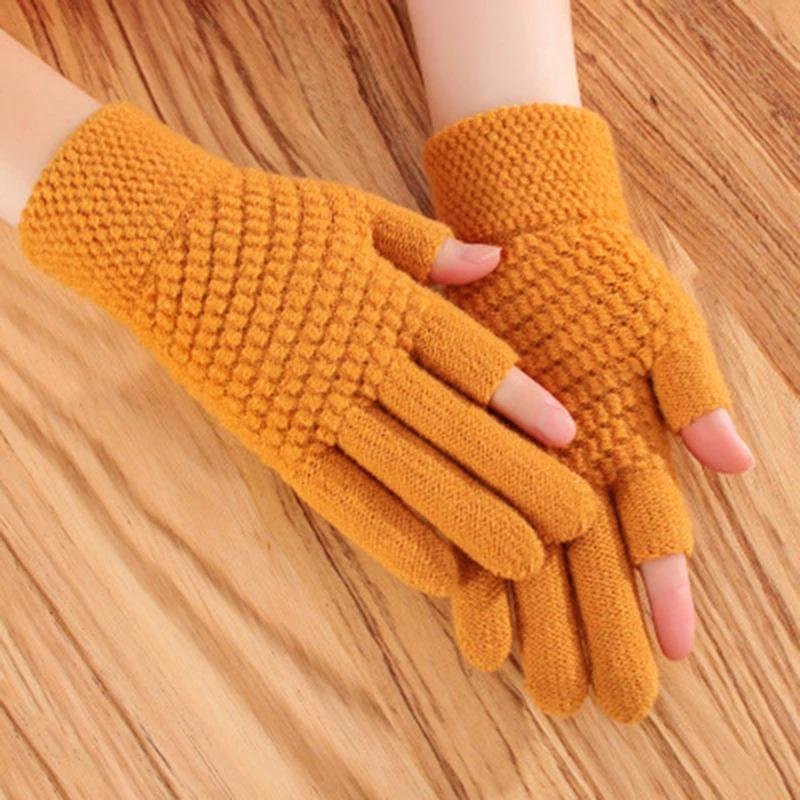 Warm and Comfy Knitted Winter Gloves