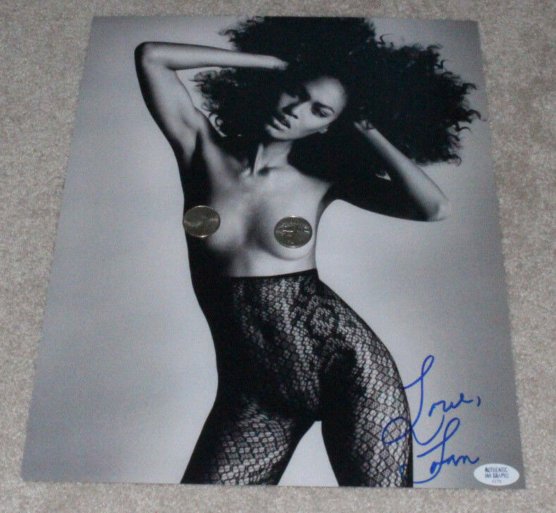 JOAN SMALLS SEXY VICTORIA'S SECRET MODEL SIGNED AUTHENTIC 11X14 Photo Poster painting w/COA