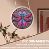 (25cm)DIY Acrylic Jigsaw Puzzle Window Hanging with Hanging Chain DIY Stained Glass Decoration Round Window Puzzle Decor for DIY Craft Project (Jeweled Dragonfly Art)