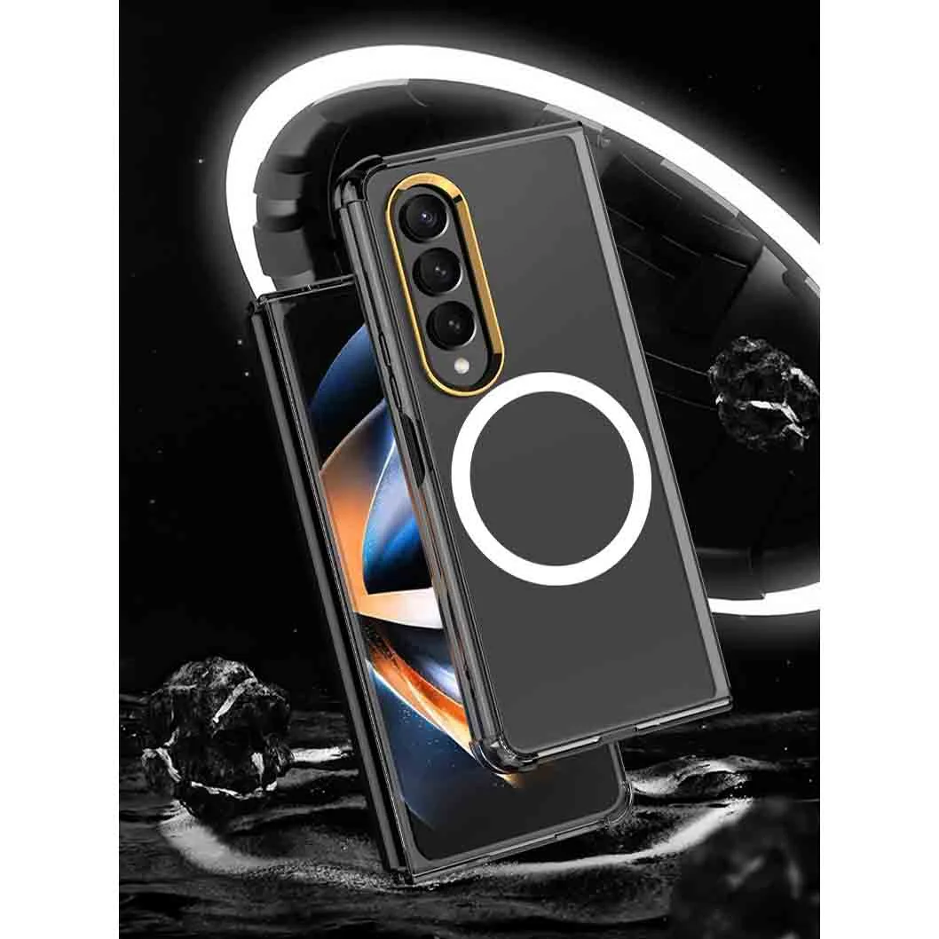 Suitable For Samsung ZFold4 Transparent Fall Proof Magsafe Magnetic Phone Case