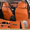 FLORICH Car Seat Covers Full Set, Leather Seat Covers for Cars, Orange Seat Cover, Waterproof Car Seat Cushion Universal Car Seat Protector Front Seats and Back Fit for Most Cars Trucks SUVs