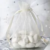 10 Pack | 4"x6" Ivory Organza Drawstring Wedding Party Favor Gift Bags
