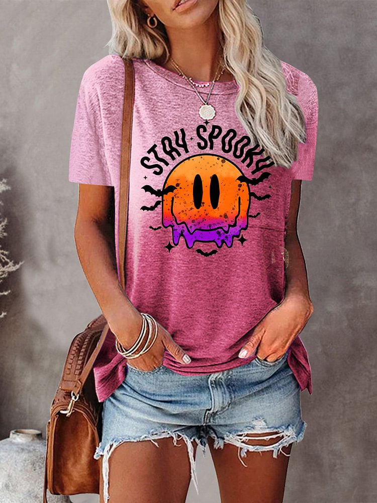 Stay Spooky Funny Saying Tie-Dye Tee
