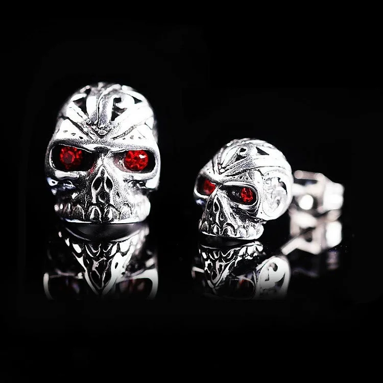 Coutureaura Gothic Red Eyes Devil Earrings