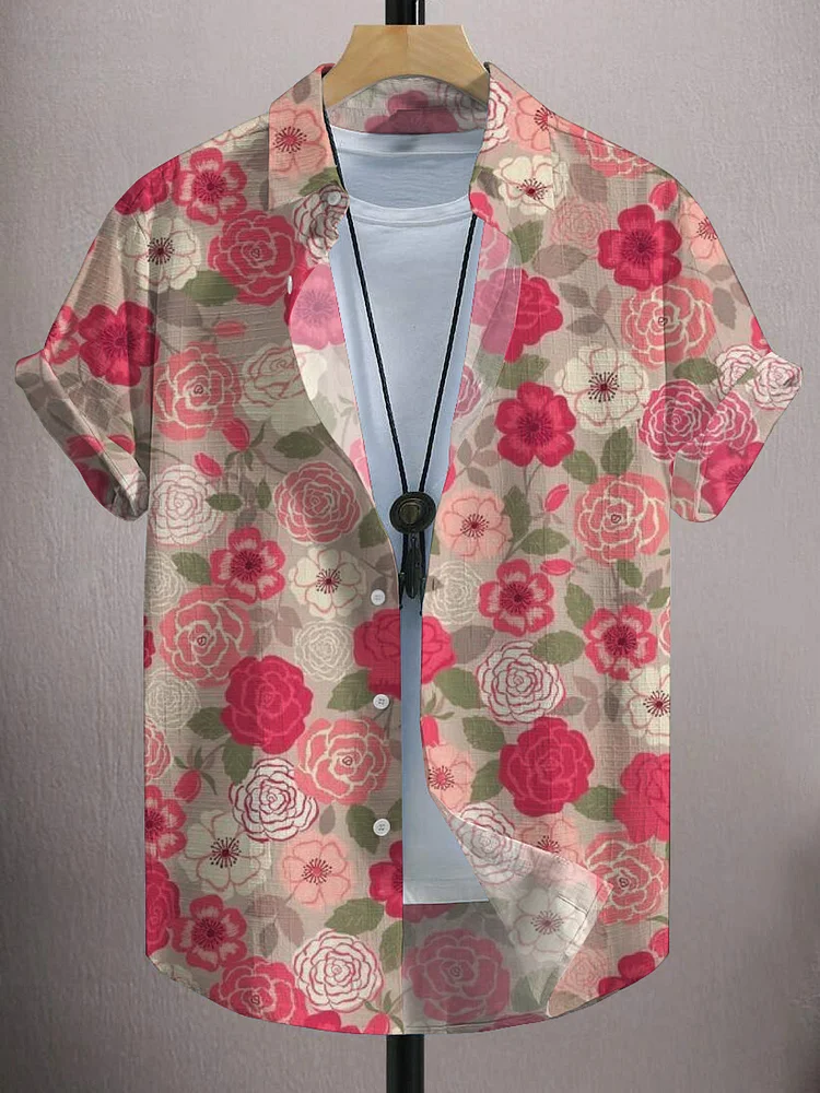 Men's Vintage Floral All Over Print Shirt