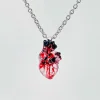 Bloody heart Pendant Design Handmade s925 Sterling Silver Necklace Temperament Cute Pendant