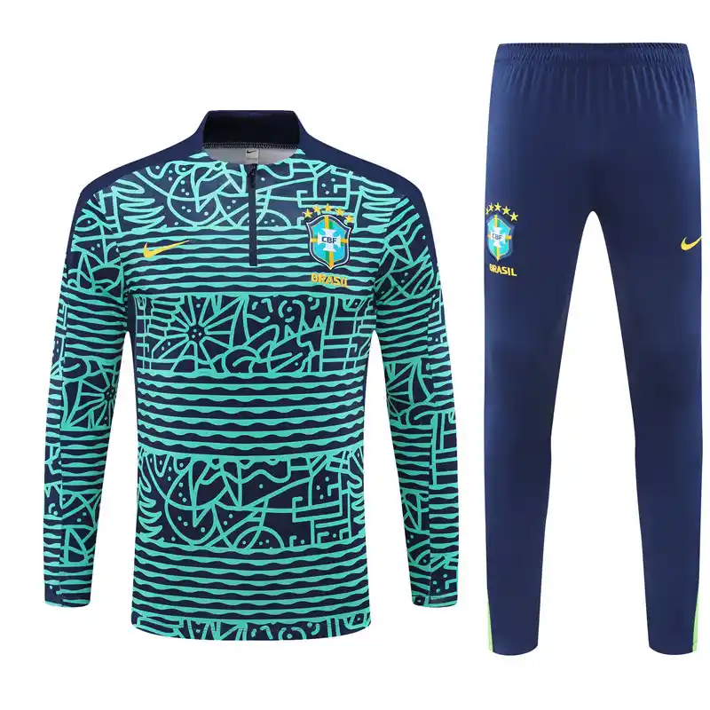 2024 Brazil Lake Blue Camouflage Style Track Jacket