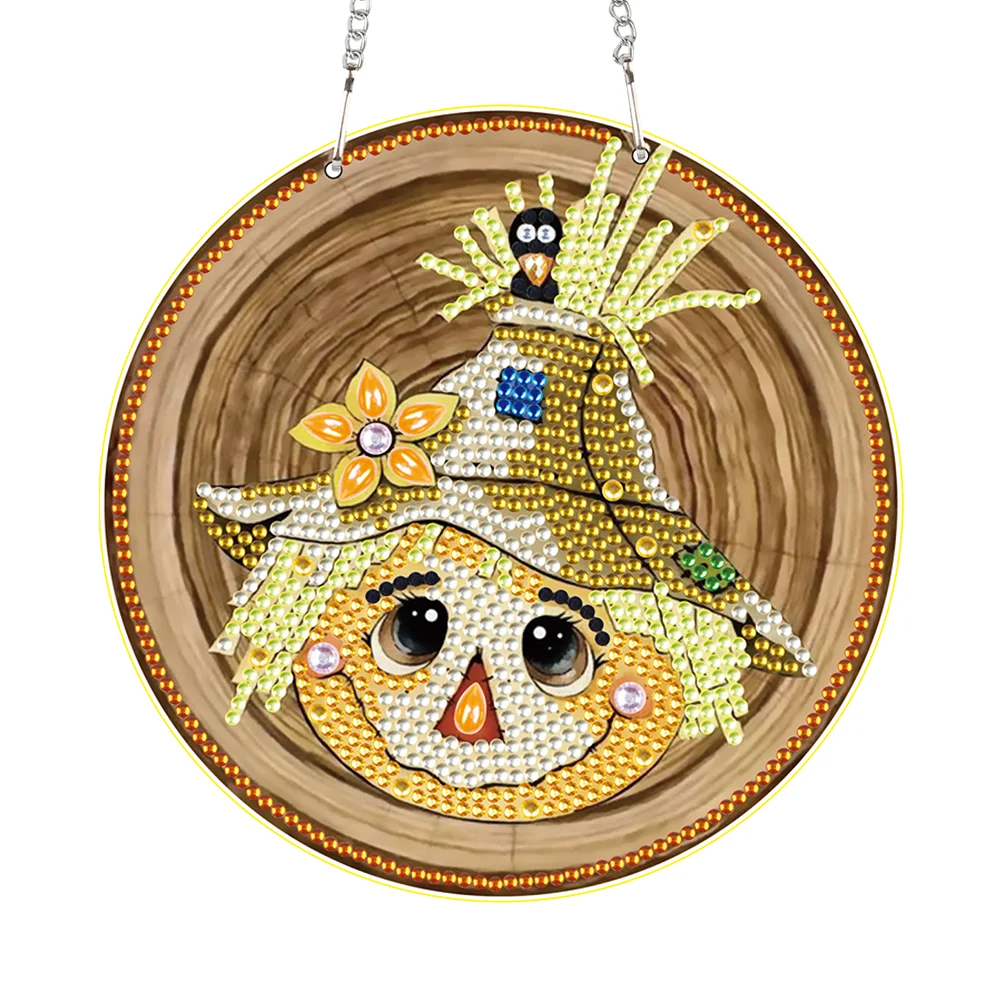 DIY Halloween Scarecrow Special Shape Diamond Painting Art Pendants for Wall Decor