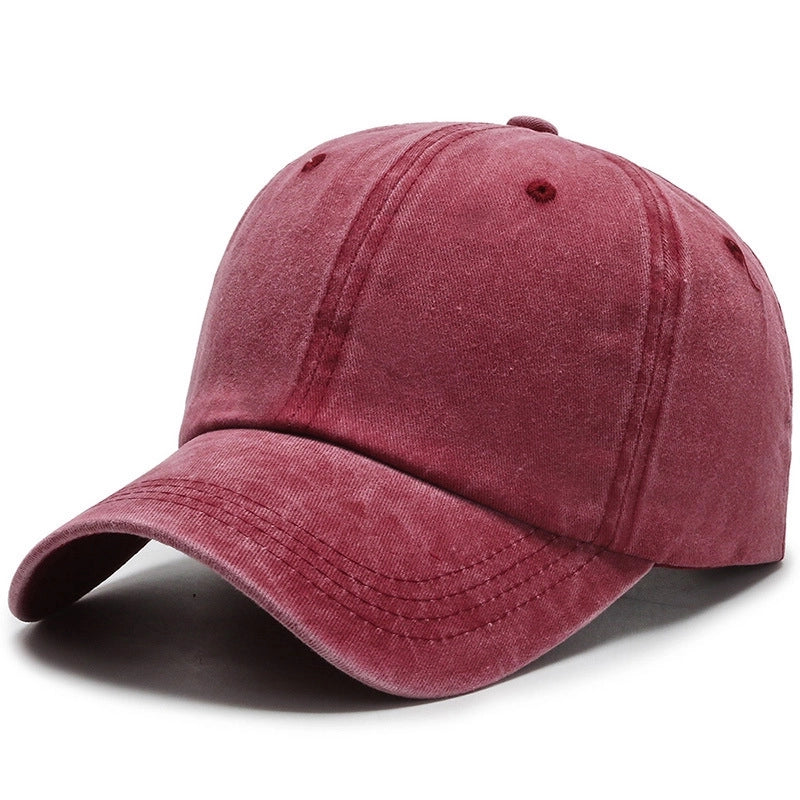 Washed Cloth Light Plate Solid Color Cap Men’s Old Casual Women’s Retro Spring And Autumn Sunshade Baseball Hat
