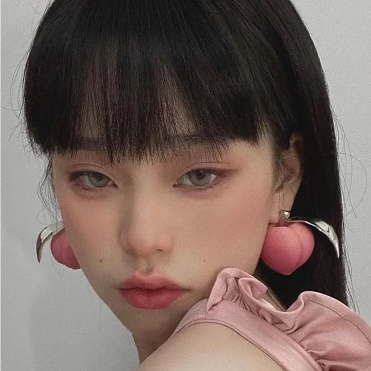 Cute Sweet Peach Exaggeration Stud Earrings SP15674