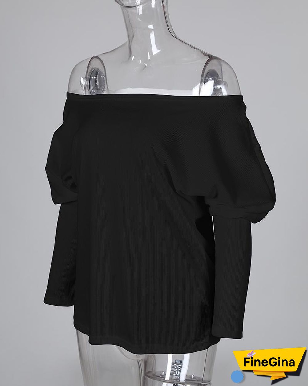 Solid One Shoulder Batwing Sleeve T-Shirt P15233