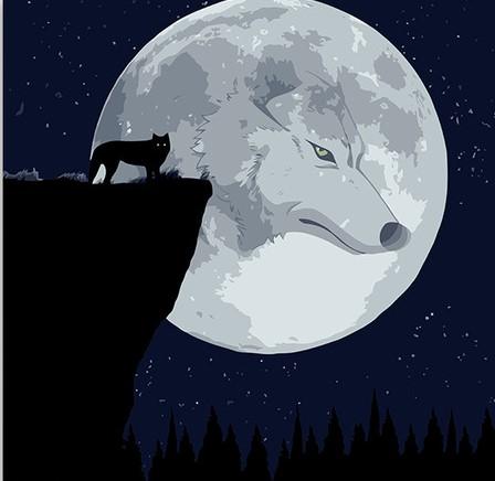 

Wolf In The Moon – Paint By Numbers - 40*50CM, 501 Original