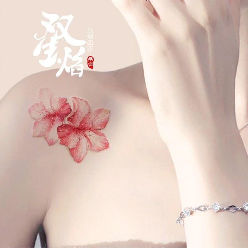 Sdrawing 4/5/9/10/18 PIeces Long Lasting Blue Flower Jewelry Tattoo Sticker Sexy Belly Block Scar Stretch Marks Waterproof Tattoo Sticker