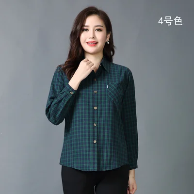 Wongn Women Plaid Shirts 2022 Spring Women Summer Blouse Korean Cotton Long Sleeve Womens Tops and Blouses Loose Female Tops