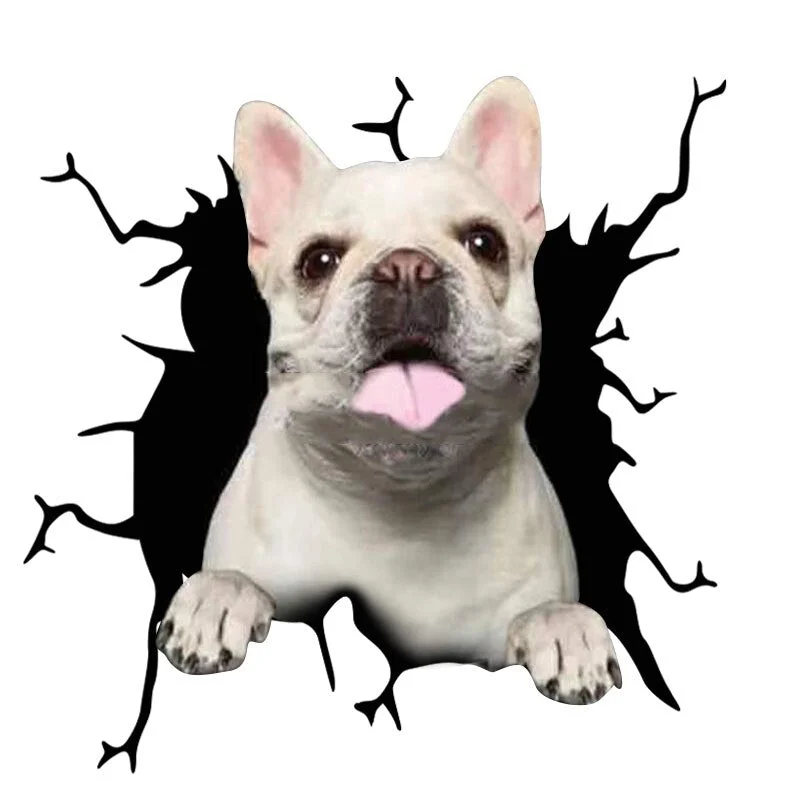 Electrostatic Glass Film Simulation Funny Car Window Sticker Dog Creative Broken Car Decorative Window Painting Waterproof