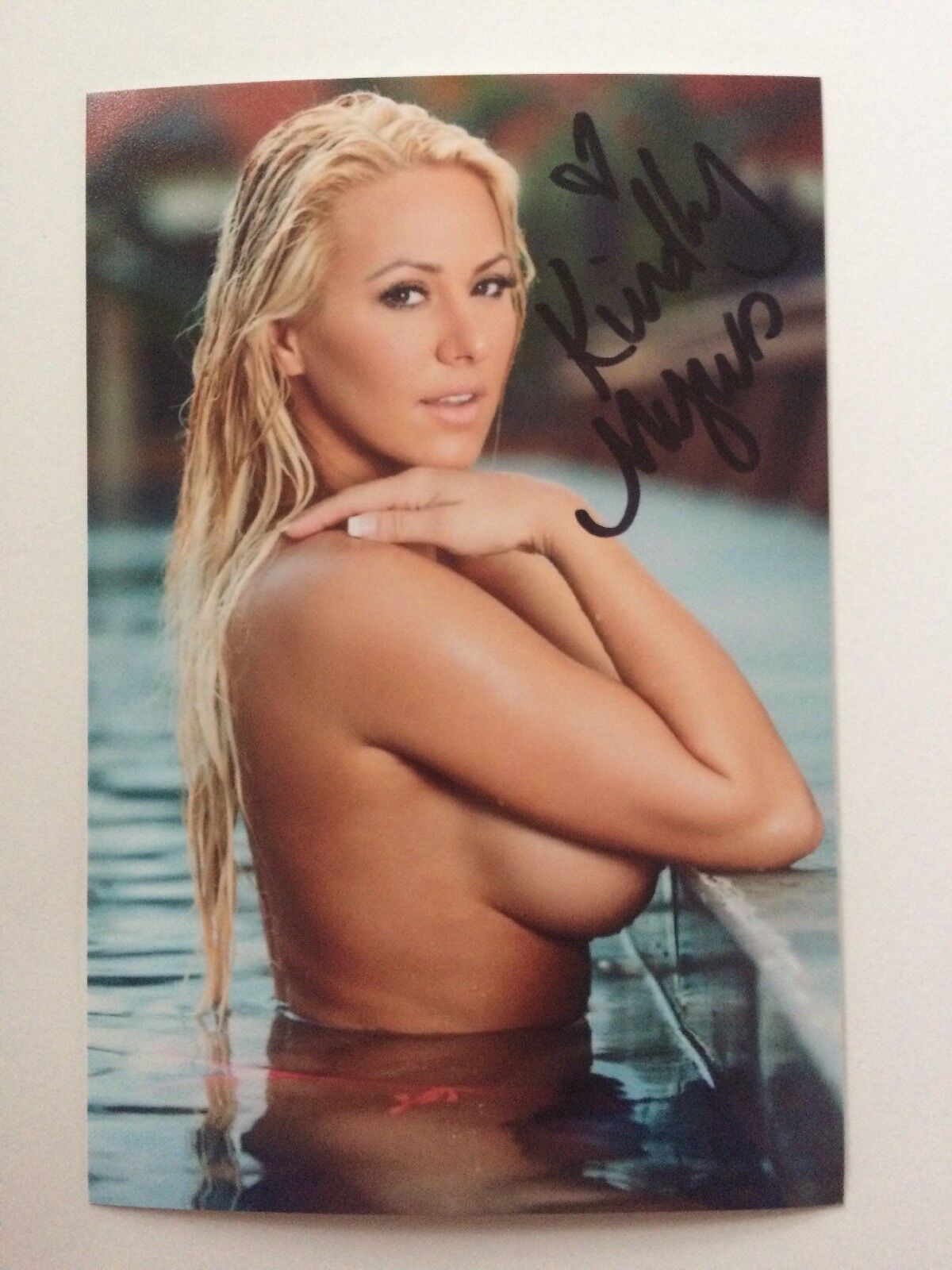 Kindly Myers Autographed Photo Poster painting Busty Model Big Breasts Boobs Glamour Fashion