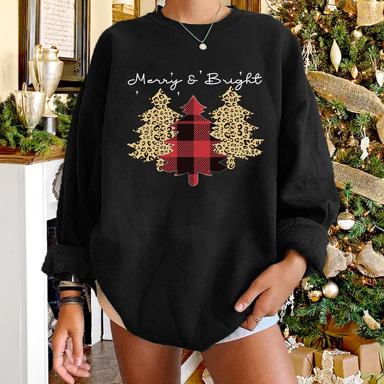 Christmas tree print sweatshirt