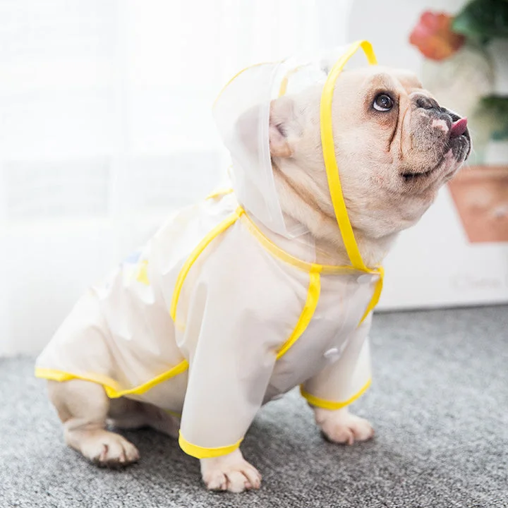 Transparent Waterproof Printed Dog Raincoat