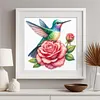 Humming Rose Glass Bead Partial 11CT DIY Stamped Cross Stitch Kits for Beginners Adults Home Decor Cross Stitch Art and Crafts Kits 14.04x14.04in tapestrymarket