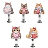 5Pcs Diamond Painting 2D Flat Love Cat Shake Car Ornaments for Center Console