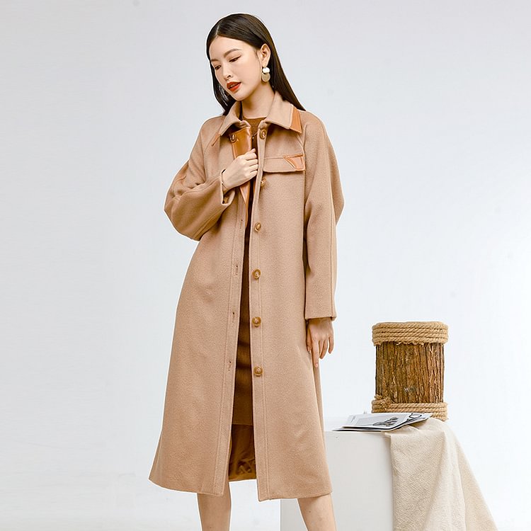 Autumn and Winter Double-sided Cashmere Wool Coat
