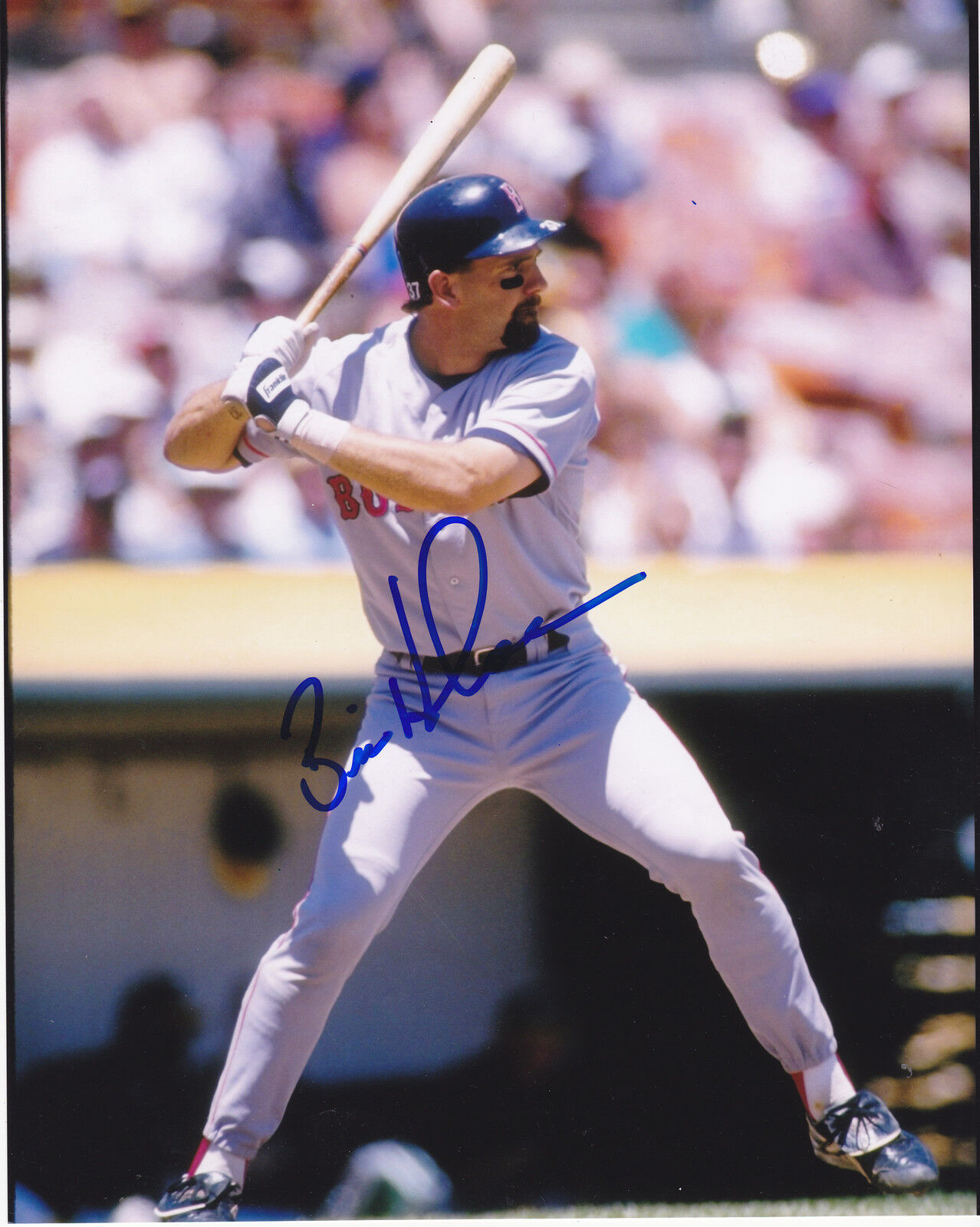 BILL HASELMAN BOSTON RED SOX ACTION SIGNED 8x10