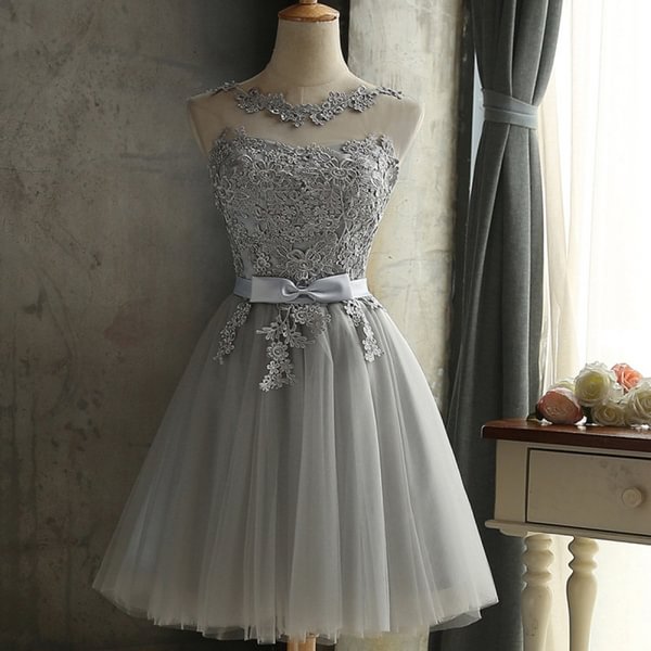 Lace Bridesmaid Party Dress Short Prom Dress Evening Dress Slim Bridesmaid Dress Soft Wedding Pageant Dresses - Shop Trendy Women's Fashion | TeeYours