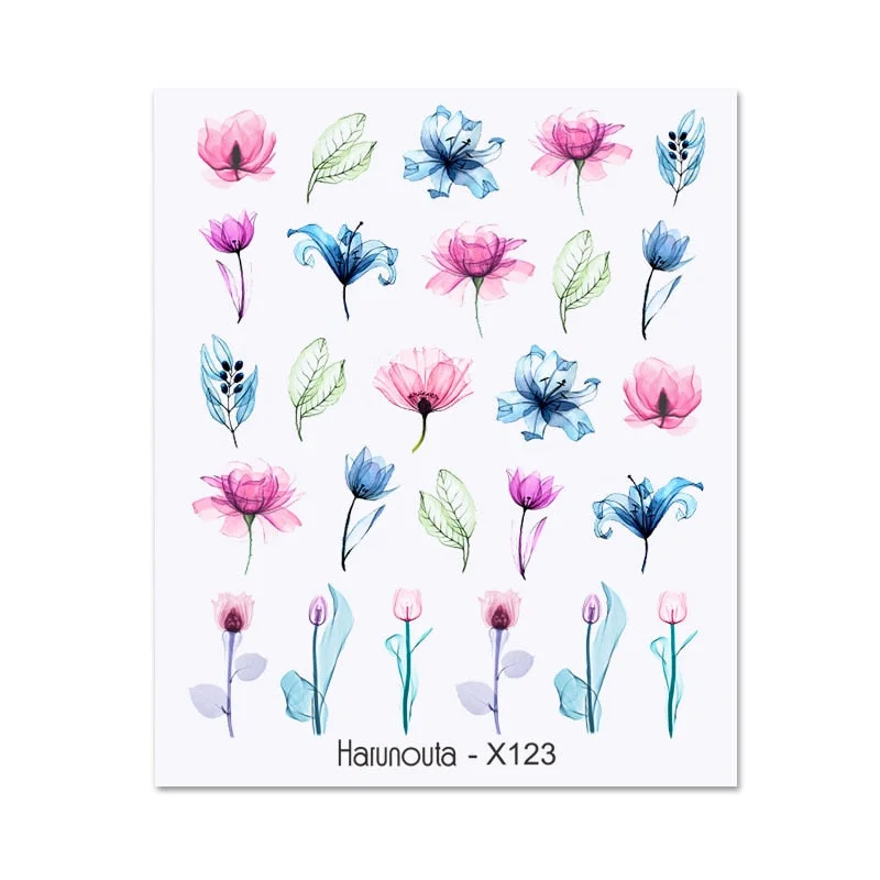 Harunouta Valentine's Day Love Heart Pattern Water Decals Stickers Christmas Snowflakes Design Slider For Nails Art Decoration-Nail Inspo