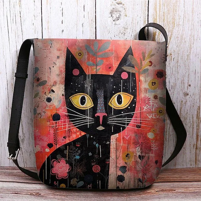 Style & Comfort for Mature Women Women's Cat Print Crossbody Bags Shoulder Bags