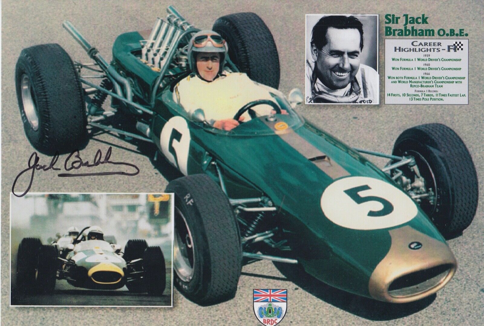 Jack Brabham Hand Signed 12x8 Photo Poster painting F1 Autograph Formula 1 World Champion 11