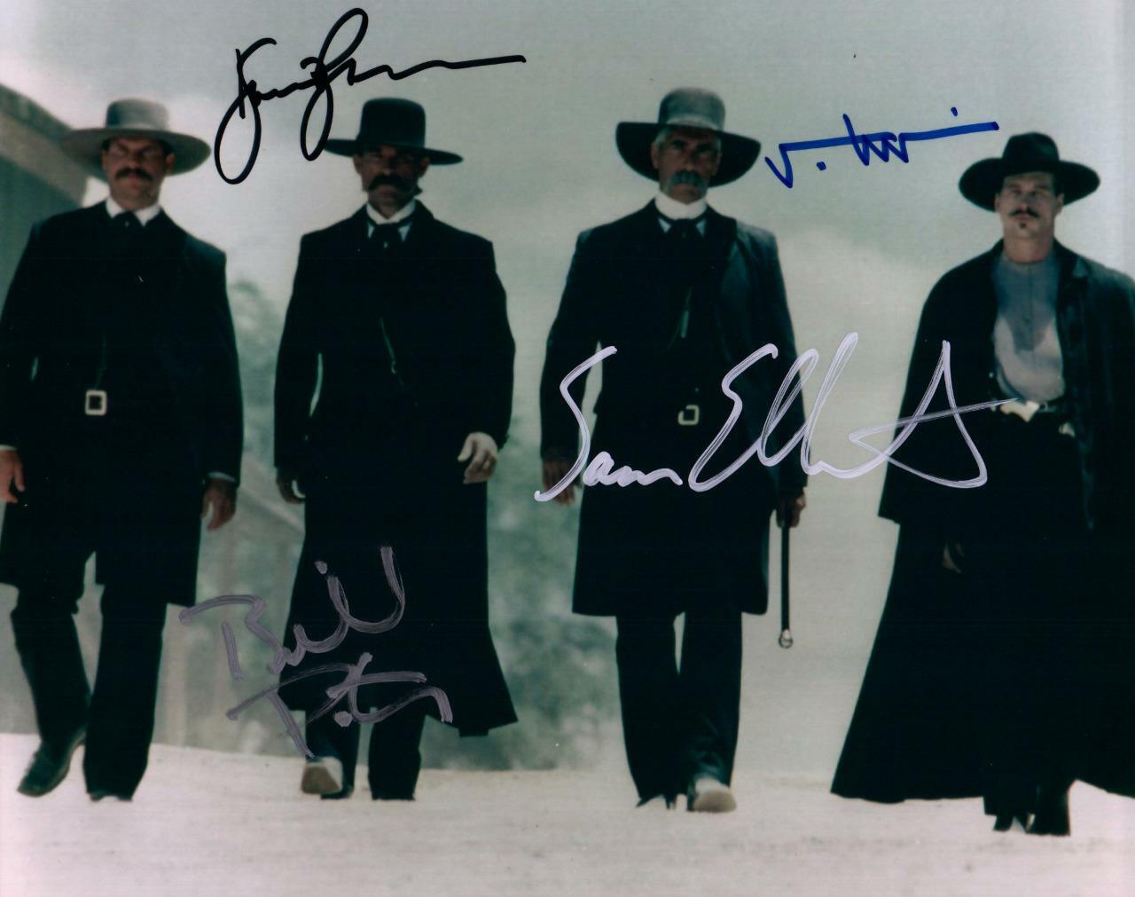 Tombstone Kilmer Russell Elliott +1 signed 8x10 Picture autographed Photo Poster painting COA