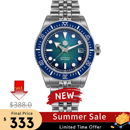 San Martin Automatic Dress Watch with Light Blue Dial #SN021-A