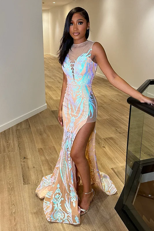 Jeweled Mermaid Prom Dress