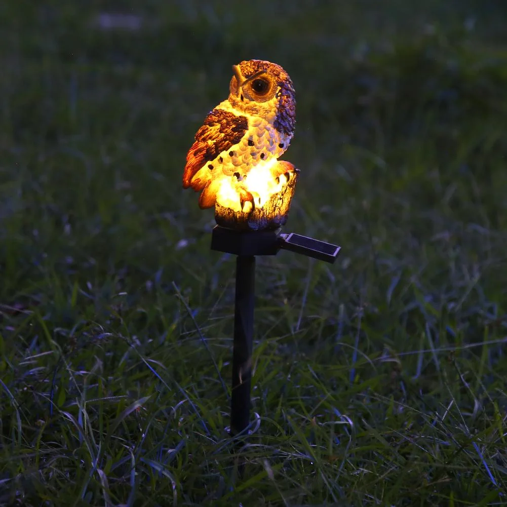Solar Power LED Owl Lawn Light Waterproof Garden Landscape Lamp (White)