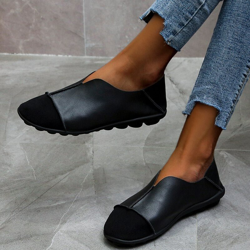 Women2021 Leather Shoes Moccasins Mother Loafers Soft Flats Casual Female Driving Ballet Footwear Comfortable Grandma Shoes