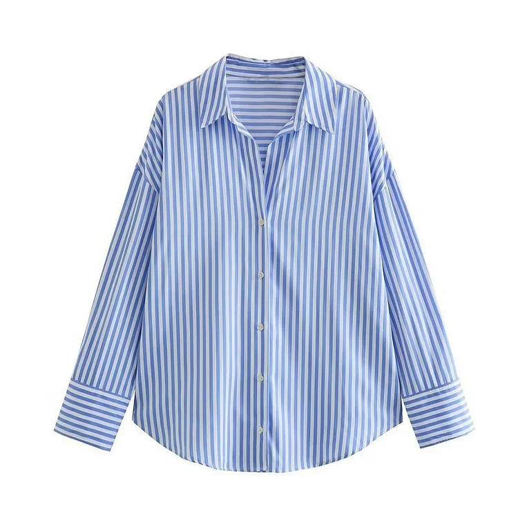 2025 New Women's European and American Style Versatile Long-Sleeved Loose Shirt