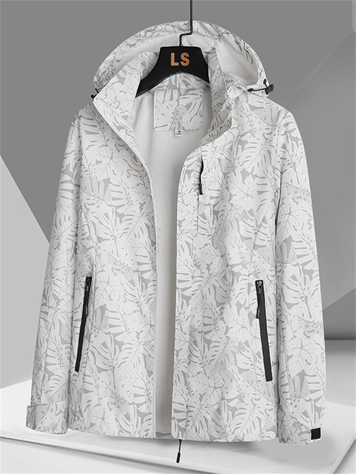 Autumn New Casual Loose Hooded Long-sleeved Jacket Tops Camouflage Jacket Maple Rush Coat Men's Clothing
