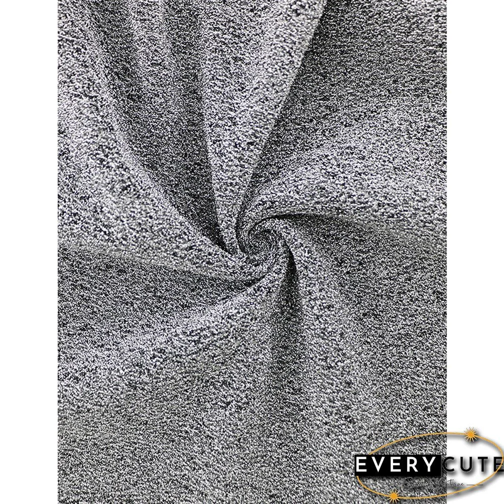 Silver Pleat Short Sleeve Slit Bodycon Dress With Belt