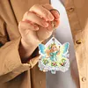 6Pcs Double Side Diamond Art Keyring Keychain Pendant for Home Decor (Cute Elfs)