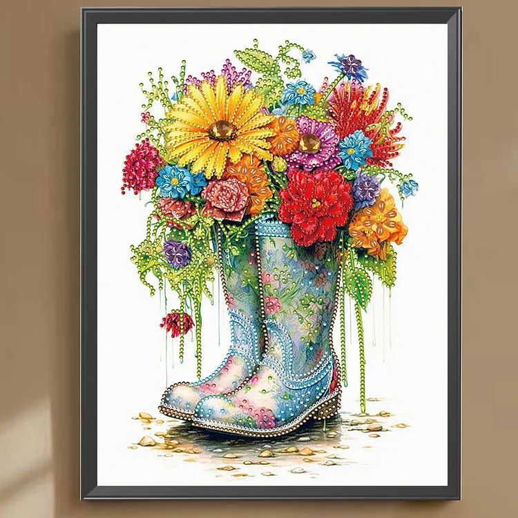 Partial Drills Special-shaped Drill Diamond Painting -Boots - 30*40cm