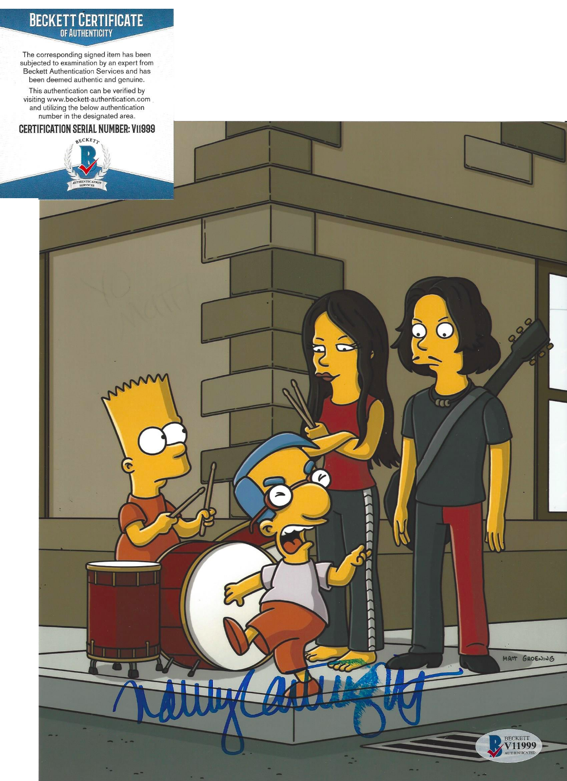 NANCY CARTWRIGHT SIGNED 'THE SIMPSONS' BART SIMPSON 8x10 Photo Poster painting B BECKETT COA BAS