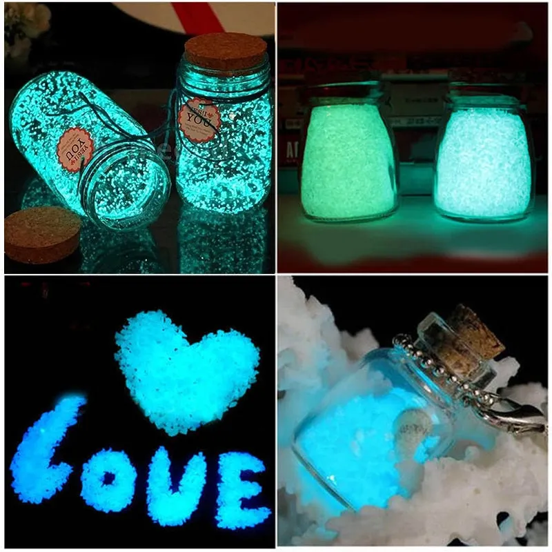 30g Luminous Sand Stones Garden Park Road Pebbles Glow In Dark Ornaments For Party Aquariums Fish Tank Decoration Stone Ornament