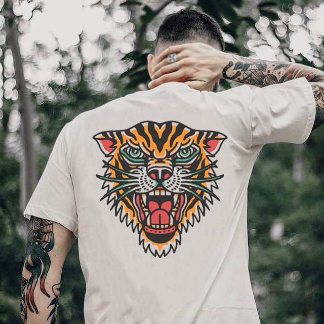 Ferocious Tiger Print Fashion T-shirt - Krazyskull
